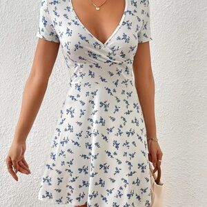 Flirty Sundress with Blue Flowers NWOT